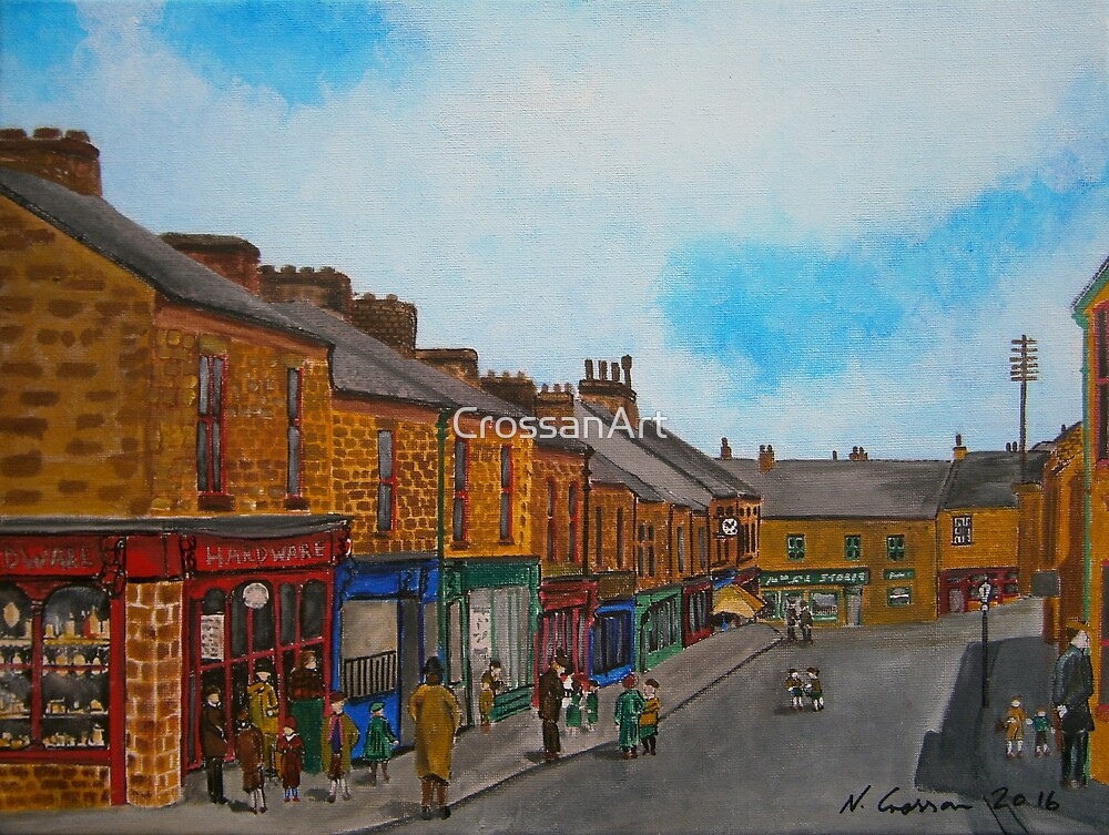 "Consett of Old, Derwent Street" by CrossanArt Redbubble