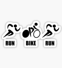 Duathlon Run Bike Run Sticker