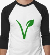 Vegan and Vegetarian Symbol Men's Baseball ¾ T-Shirt