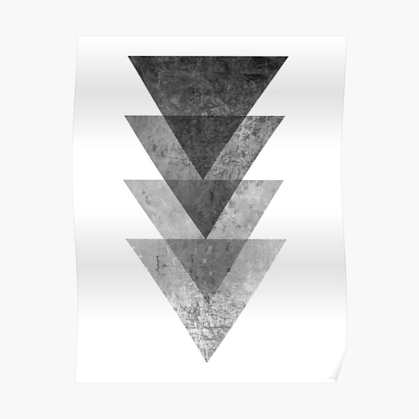 Geometric Gray Triangle Print Poster