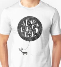 hand drawn cute illustration with a deer, ballon and text Unisex T-Shirt