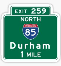Durham, Road Sign, North Carolina Sticker