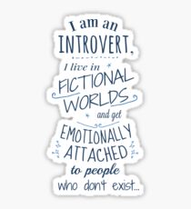 introvert, fictional worlds, fictional characters Sticker
