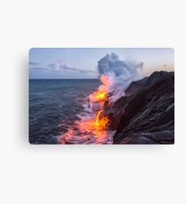 Kilauea Volcano Lava Flow Sea Entry 3- The Big Island Hawaii Canvas Print