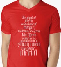 In a Land of Myth... Merlin (white) Men's V-Neck T-Shirt