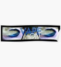 Blue Abstract Lips Vape On Banner Poster