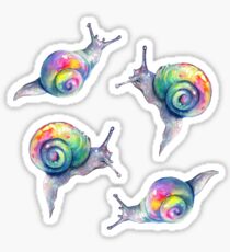 Rainbow Snails Hand-Painted Pattern Sticker