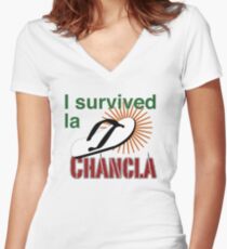 Ich habe la chancla überlebt Shirt mit V-Ausschnitt