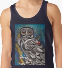 snowy owl with red star Men's Tank Top