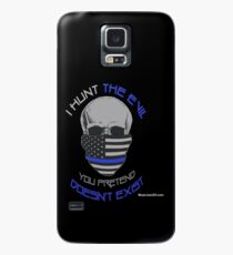 BLUE Line Skull Case/Skin for Samsung Galaxy