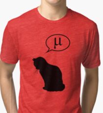 Physics Cat and Friction Coefficient Tri-blend T-Shirt