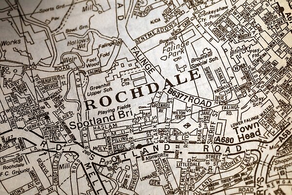 Rochdale, Manchester, Lancs Map