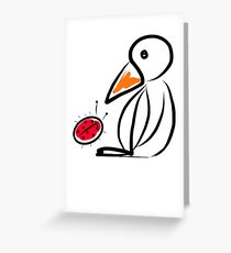 Penguin and ladybug Greeting Card