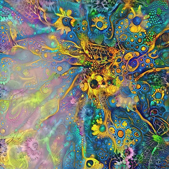 Deepdream floral fractalize abstraction