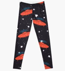 Hand drawn pattern UFO Leggings