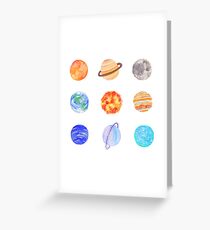Tarjeta de felicitación planetas