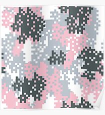 Pink Pixel Camouflage Poster
