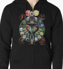 Fierce Deity Art Nouveau Link - Majora's Mask Zipped Hoodie