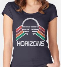 Vintage Horizons Distressed Logo in Vintage Retro Style Women's Fitted Scoop T-Shirt