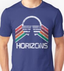 Camiseta unisex Vintage Horizons apenado logotipo en estilo retro vintage