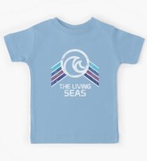The Living Seas Distressed Logo in Vintage Retr Style Kids Tee