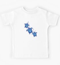 3 blaue Honu Schildkröten Kinder T-Shirt