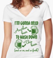 St Patricks Day Beer Drinking Humor Women's Fitted V-Neck T-Shirt