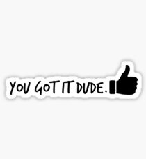 You Got It Dude Sticker