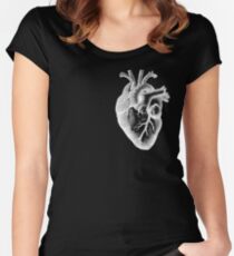 Anatomical Heart - White Outline Women's Fitted Scoop T-Shirt