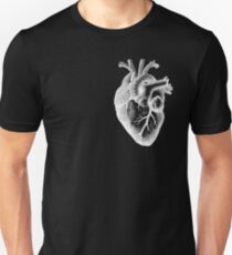 Anatomical Heart - White Outline Unisex T-Shirt