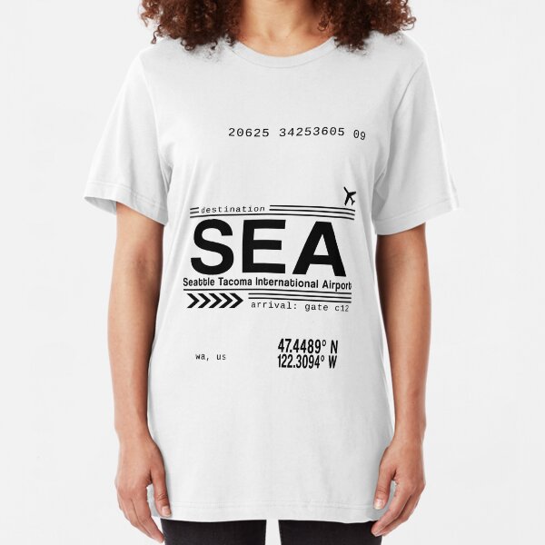 Seattle Tacoma International Airport Call Letters Slim Fit T-Shirt
