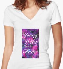 Young wild and free Women's Fitted V-Neck T-Shirt