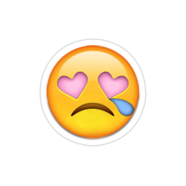 Sad Heart Eyes Emoji Stickers By Sweatsurprise Redbubble