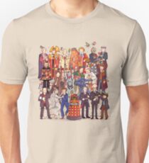 The party doesn't start until the Doctor walks in...twelve times Unisex T-Shirt
