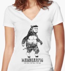 MANBEARPIG South Park Mythical Beast Funny Vintage Women's Fitted V-Neck T-Shirt