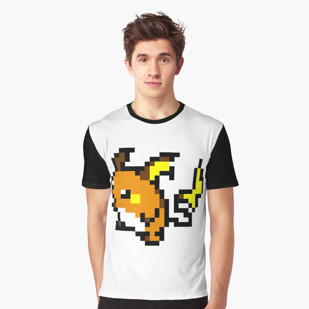 Pokemon 8 Bit Pixel Raichu 026 Graphic T Shirt