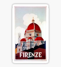 Florence Firenze 1920s Italian travel ad, duomo Sticker