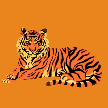 Sitting Tiger Active T-Shirt for Sale by chaze-cha