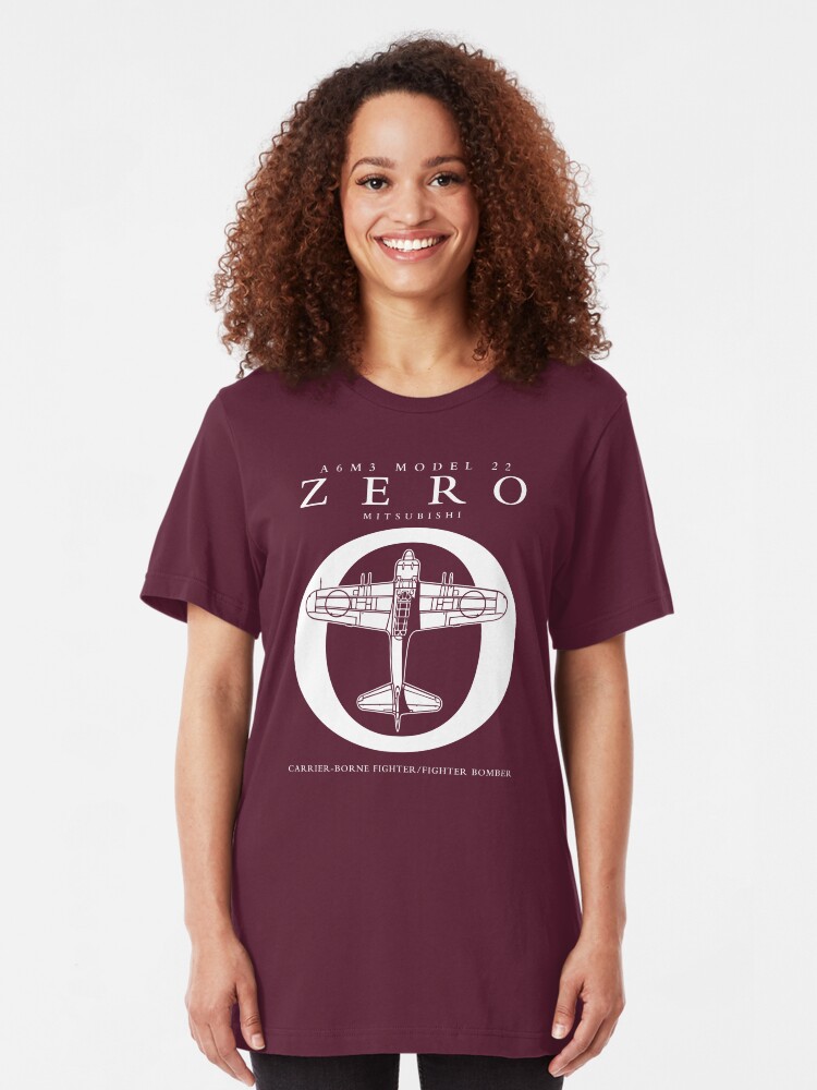 Alternate view of Mitsubishi Zero! Banzai! Slim Fit T-Shirt