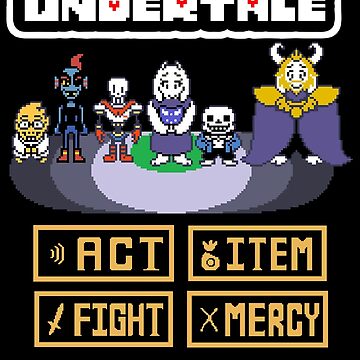 Act Item Fight Mercy Video Game Undertale Art Sticker for Sale by