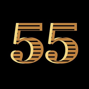 55 Gold Number Fifty five | Sticker