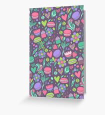 Macarons and flowers Greeting Card