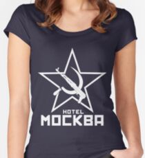 Black Lagoon Hotel Moscow white Women's Fitted Scoop T-Shirt