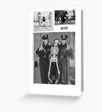 WTF - Threesome penguin bear and cops Greeting Card