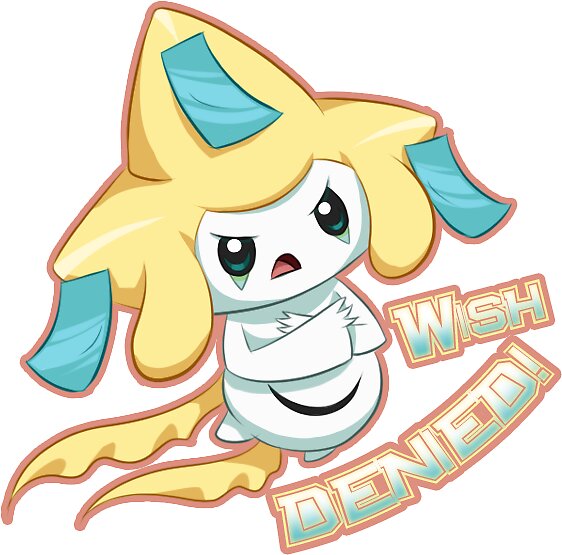 wish denied pokemon jirachi p=sticker