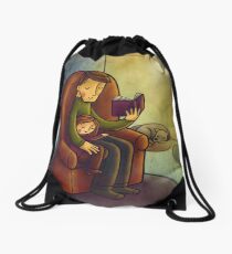 Reading stories Drawstring Bag