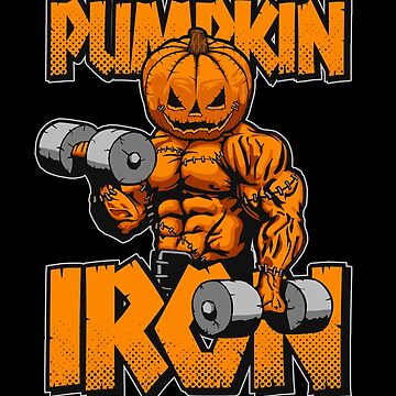 Artwork thumbnail, Halloween Workout Pumpkin Iron Bodybuilder Fitness by GrandeDuc