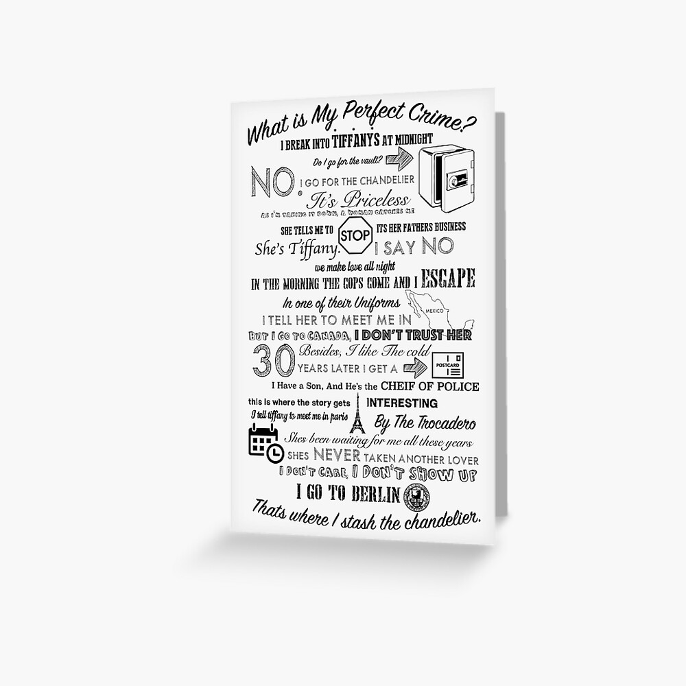 "The Office: Dwight's Perfect Crime" Greeting Card by Wellshirt | Redbubble