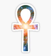 Sacred Geometry Rasta Whirlpool Galaxy | Ankh Sticker