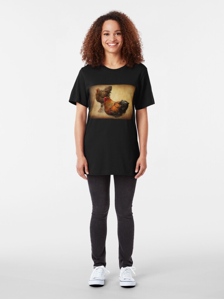Alternate view of Rooster and hen Slim Fit T-Shirt